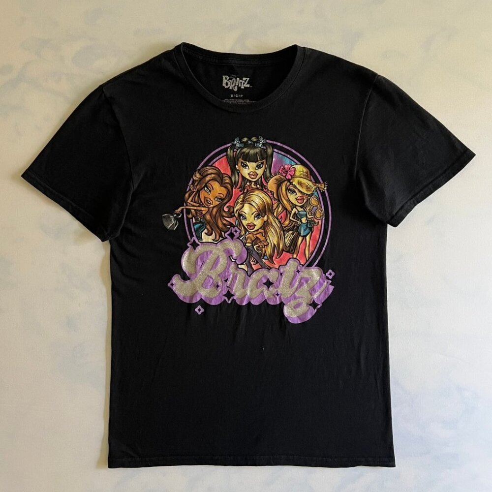 Bratz Black Y2K Sparkly Graphic Tee Shirt